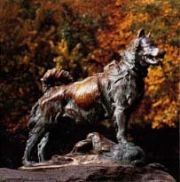 A statue in New York City's Central Park honors Balto, one of the sled dogs who carried diphtheria antitoxin to Nome in 1925. © Kim Heacox/Peter Arnold, Inc.
